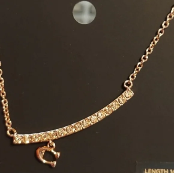 Coach Rose Gold Necklace with Crystal Accents - Picture 4 of 4